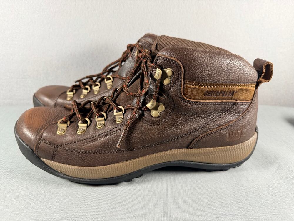 Caterpillar CAT Men’s 13 M Brown Leather Mid Hiking Boots Lace Up P71808